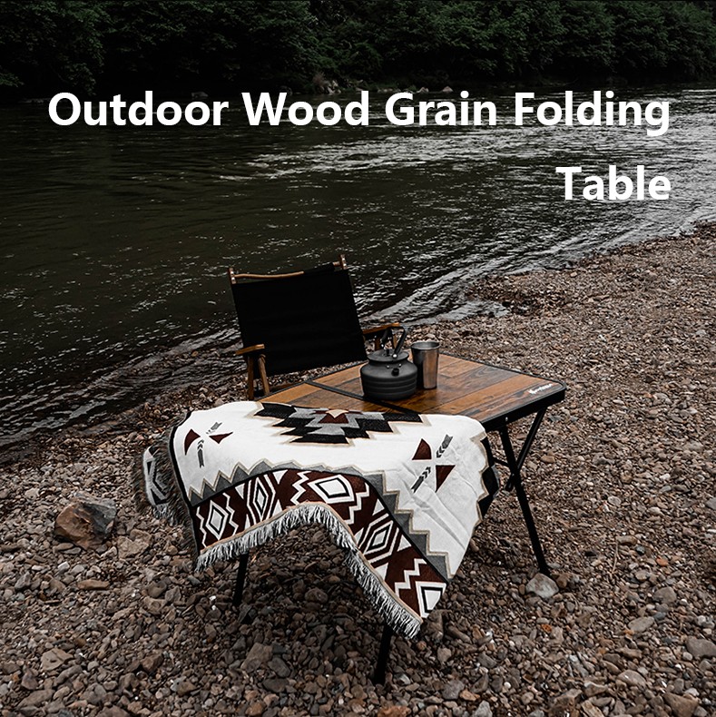Outdoor Wood Grain Folding Table